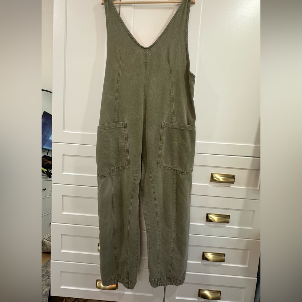 We the Free High Roller Jumpsuit - Large - Army Green - Free People